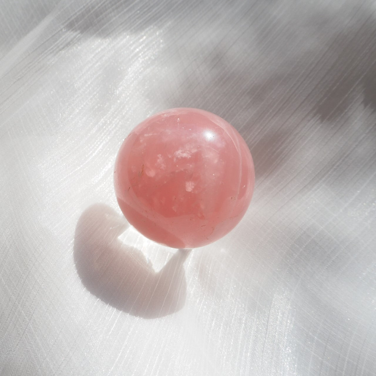 Star Rose Quartz Sphere - Cherry Blossom