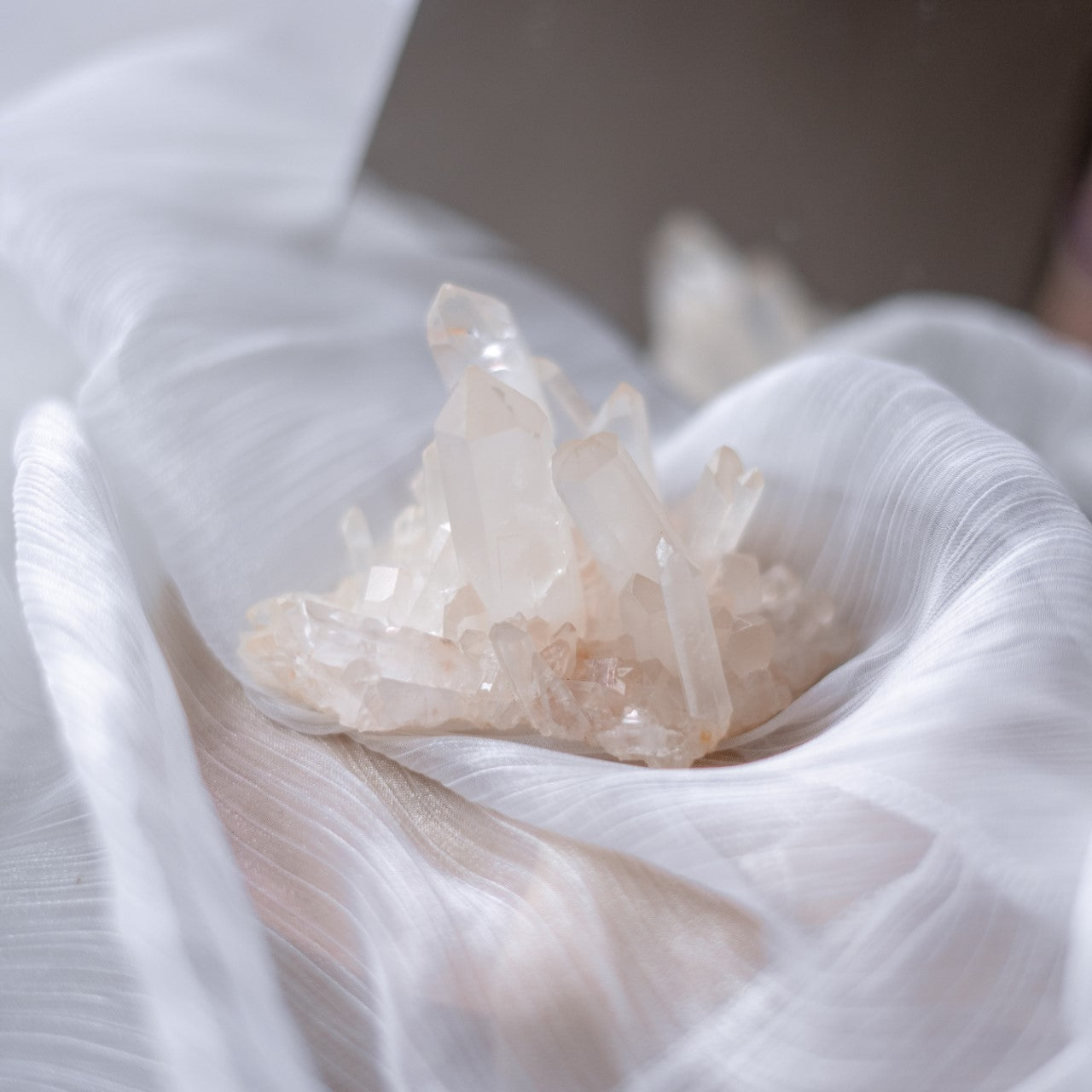 White Quartz Crystal - Pink Lady