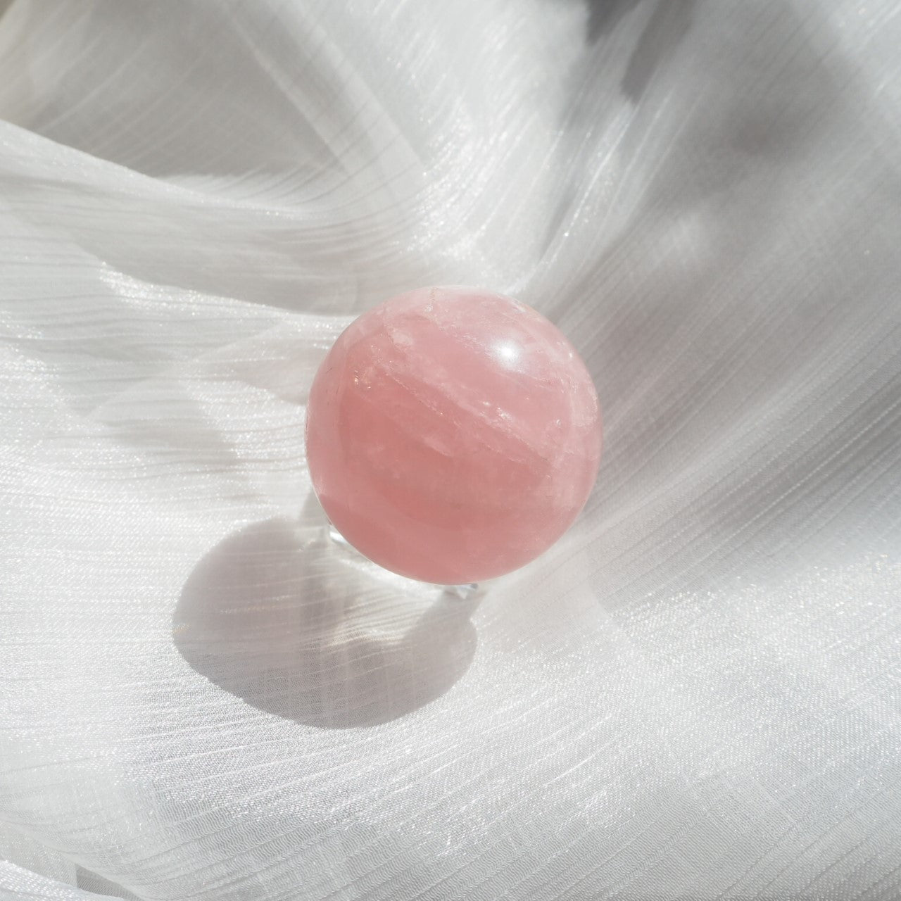 Star Rose Quartz Sphere - Rose Bloom